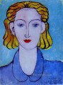 Young Woman in a Blue Blouse Portrait of Lydia Delectorskaya abstract fauvism Henri Matisse